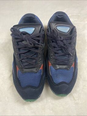 Raf Simons Black and Blue Mesh Leather Sneaker
